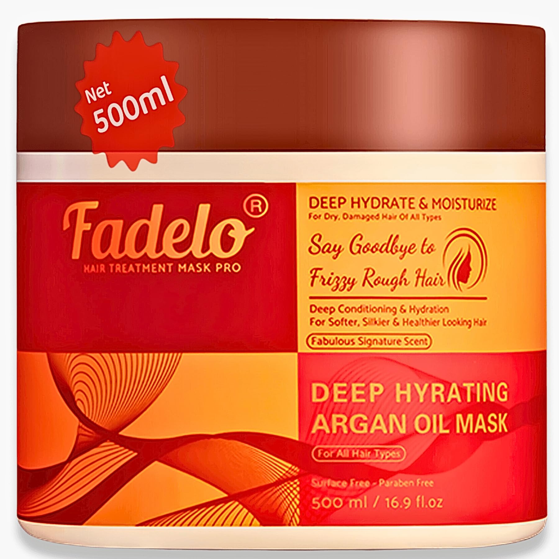 Keratin Hydrating Hair Mask with Argan Oil & Vitamin E for Damaged Hair - Deep Conditioning for Dry, Frizzy & Colored Ha